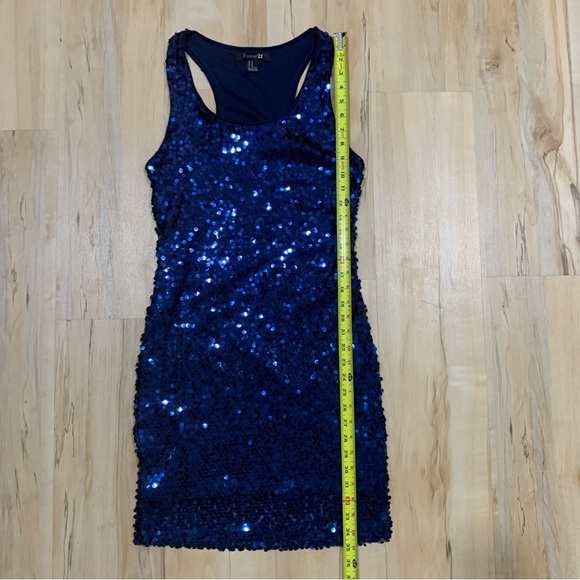 Forever 21 Dress Blue Sequin Size Medium - Picture 4 of 5